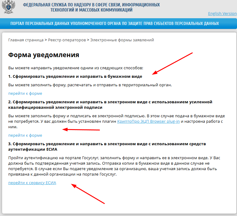 Отправка формы РКН Отправка формы РКН
